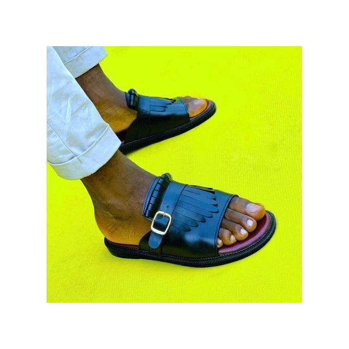 Leather Slipper Handmade Palm Slippers Men's Leather Palm
