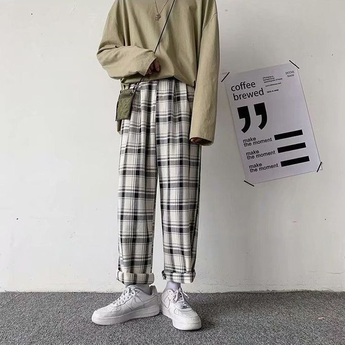 TitleNine Black Checked Trouser for men/ Casual Check Pants/Slim Fit Check  pants/Cotton check pant