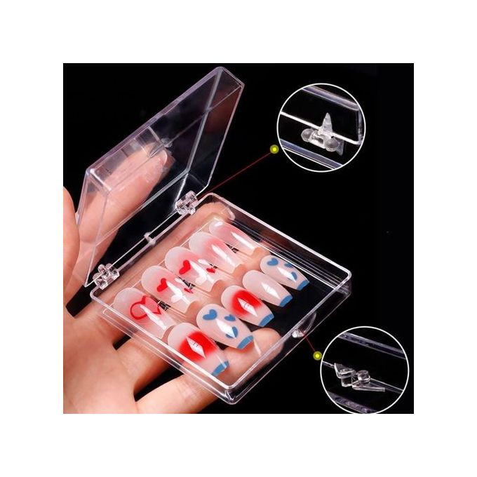 Fashion 5 Pcs Clear Press On Nails Packaging Storage Boxes With 50