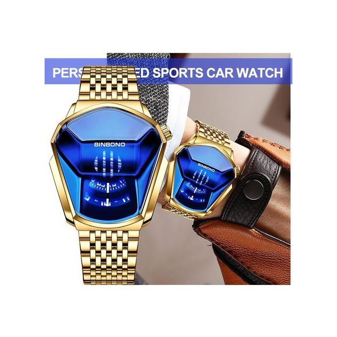 Binbond International Top Selling/Very Sophisticated Sports Car Gold Wrist  Watch + Matching Wrist Set | Jumia Nigeria