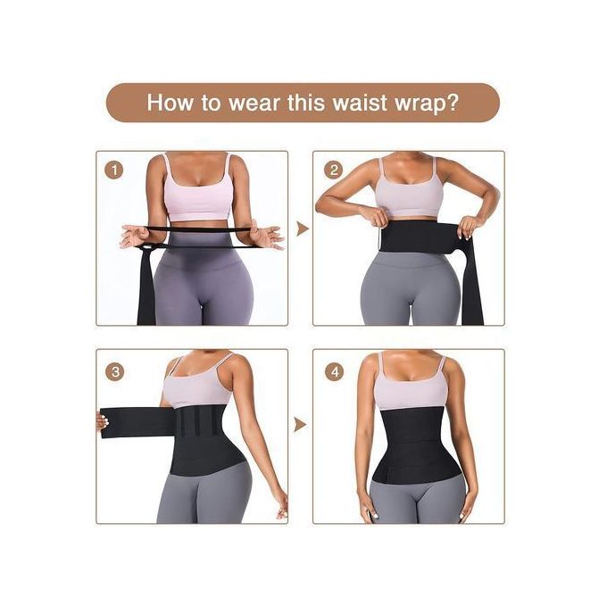 Generic Tummy Wrap Slimming Belt Waist Trainer Waist Trimmer Flat Tummy  Trimmer Belt Elastic Waist Wrap Belt