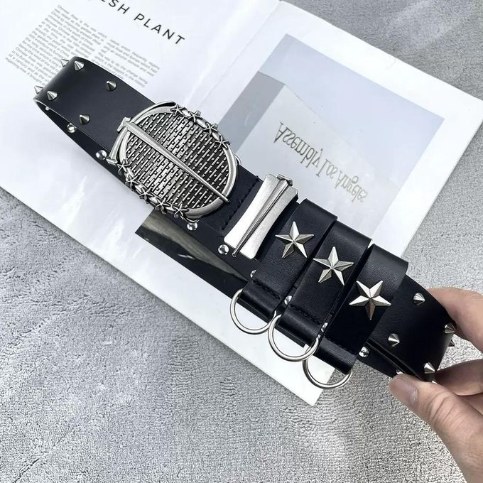 Fashion Gerrit punk leather studded belt Y2K belt bead
