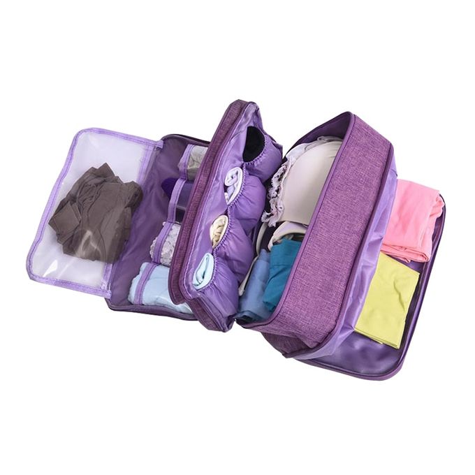 Generic Women Underwear Bags Ladies Travel Compartment Wash Cosmetic  Clothes Organizer Fashion Bra Storage Cases Accessories Supplies(Red Wine  Under Bag)