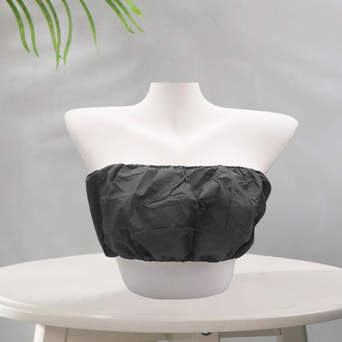 Generic 50x Soft Non Woven Strapless Disposable Bras Top Underwear For  Black