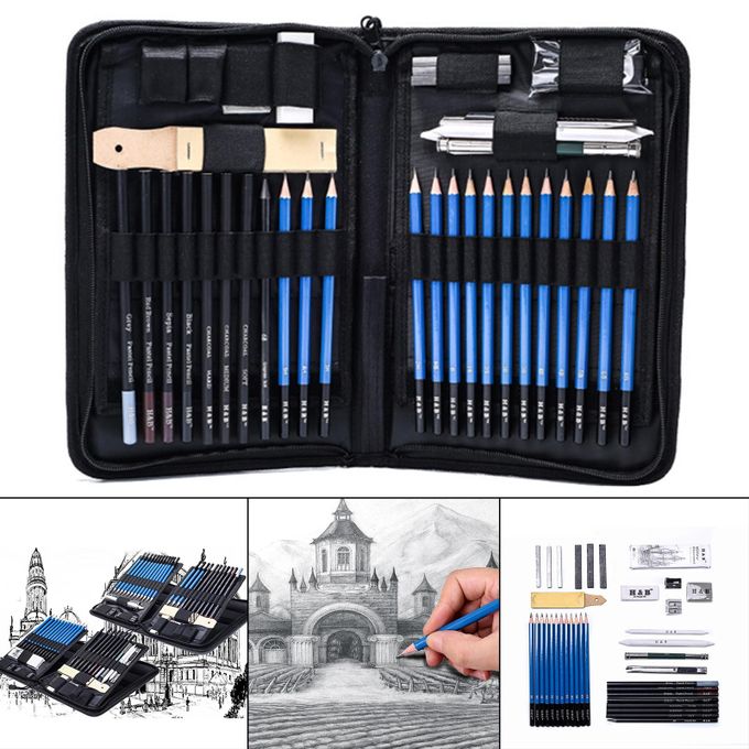 Generic 40x Professional Pencils Set Drawing Sketching