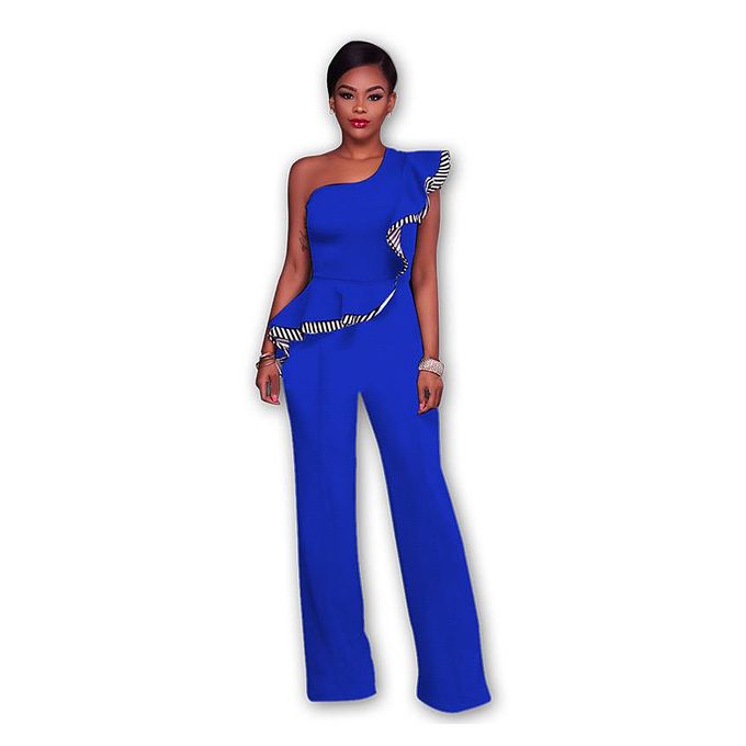 Fashion Ladies One Arm Style Jump Suit -Blue, Black And White | Jumia ...