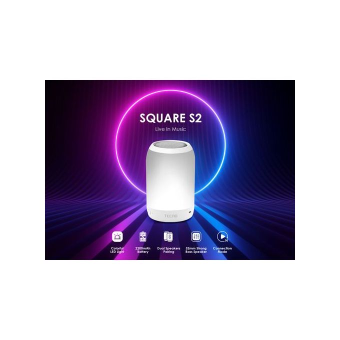 Tecno Square S2 LED Bluetooth Wireless 
