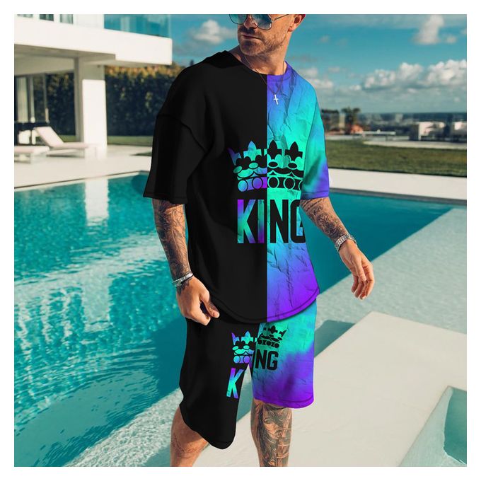 Summer Streetwear Men Set Tracksuit For Man Outfit Oversized Clothes 3d  Printed T shirt Shorts Sportswear Mens Fashion Suit