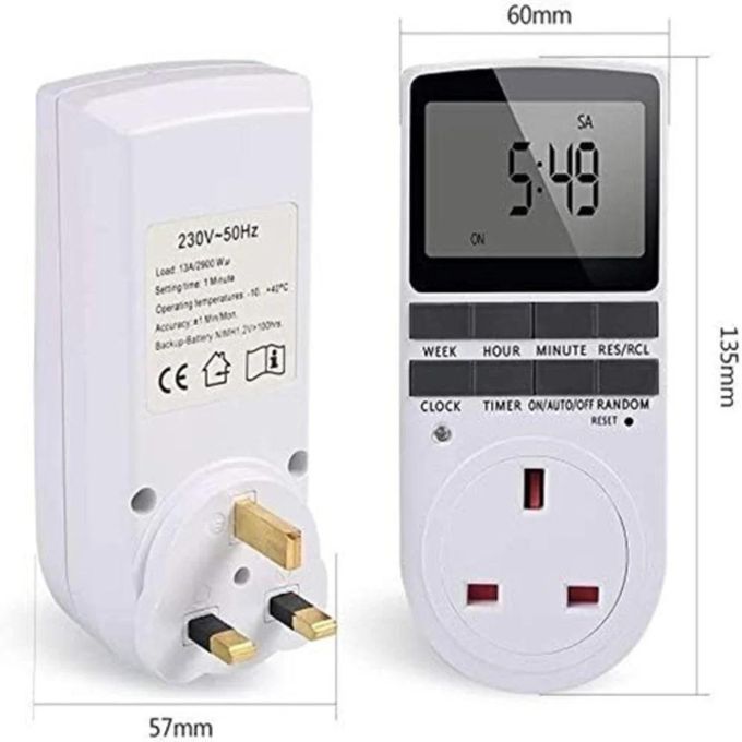 Timer Digital Programmable Socket With LCD Display - 13A