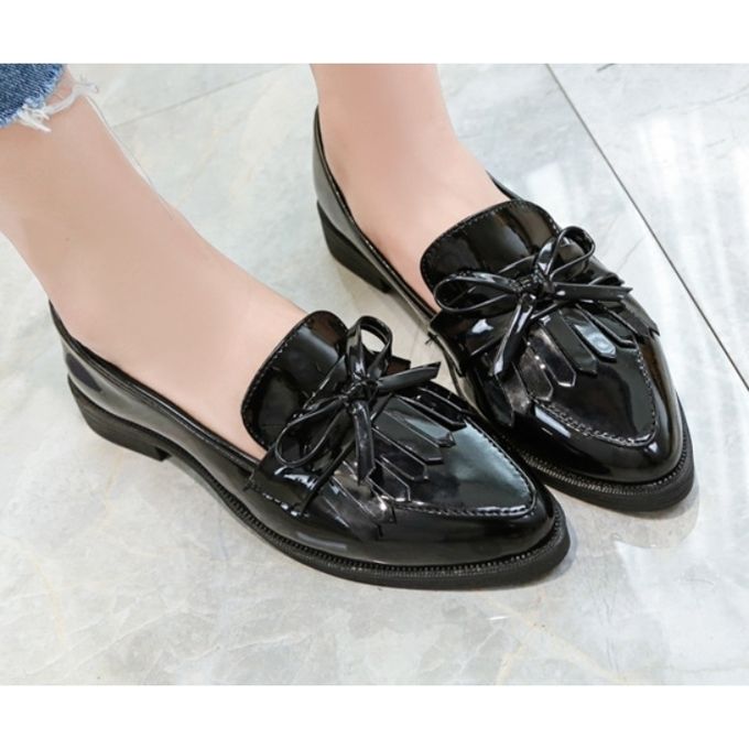 Fashion Ladies Bow Tassel Flat Loafers 