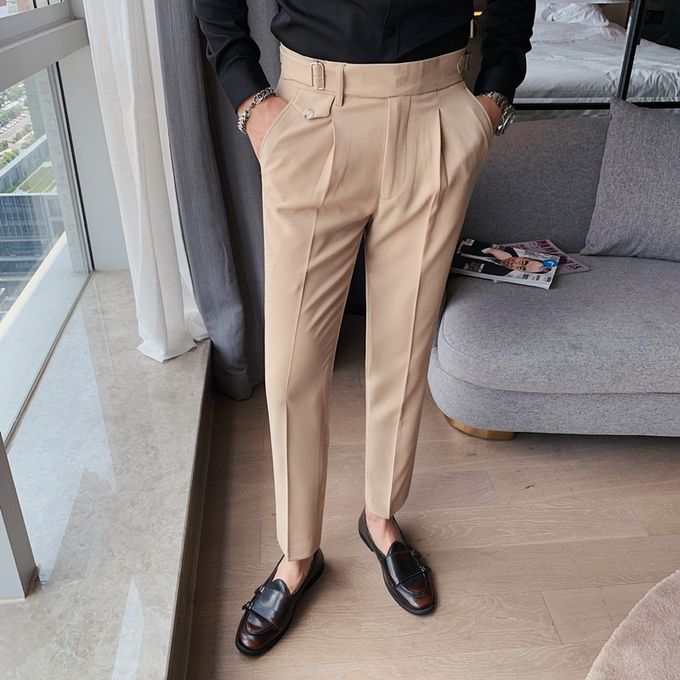 Buy Men Black Solid Slim Fit Casual Trousers Online - 697429 | Peter England