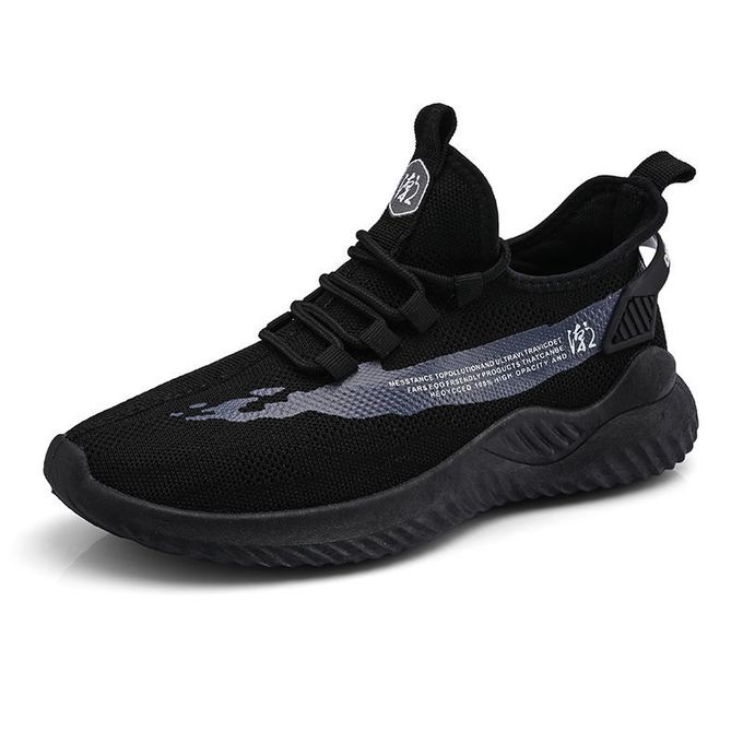 product_image_name-Fashion-Men's Casual Breathable Sports Sneakers -Black-1