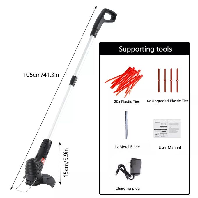 product_image_name-Generic-500g Electric Lawn Mover Cordless GrTrimmer Portable Telescopic Brushcutter Swing Plastic Blade Weed Eater Garden Power Tool-1