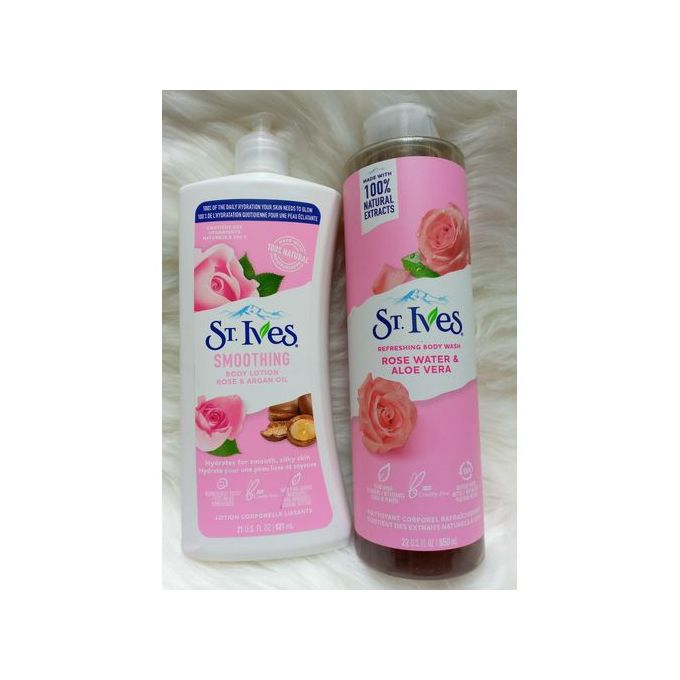 St Ives Smoothing Body Lotion With Rose Oil And St Ives Rose And Aloe Vera Bath Jumia Nigeria