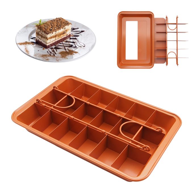 Milky House Non Stick Brownie Pans with Dividers, Divided Brownie