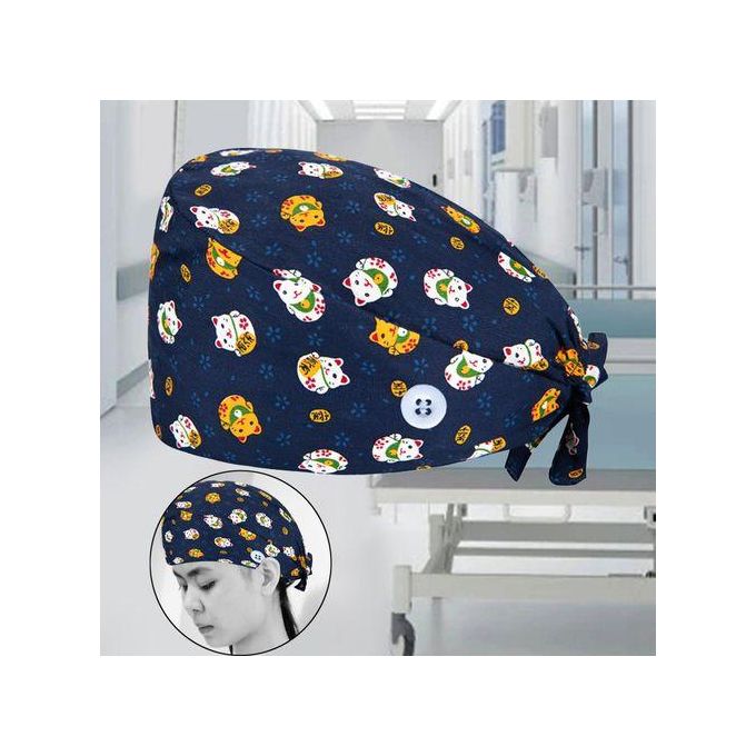 2020 Bouffant Cap W/ Sweatband Adjustable Hat Caps Cute Pattern Printing Hat Cap