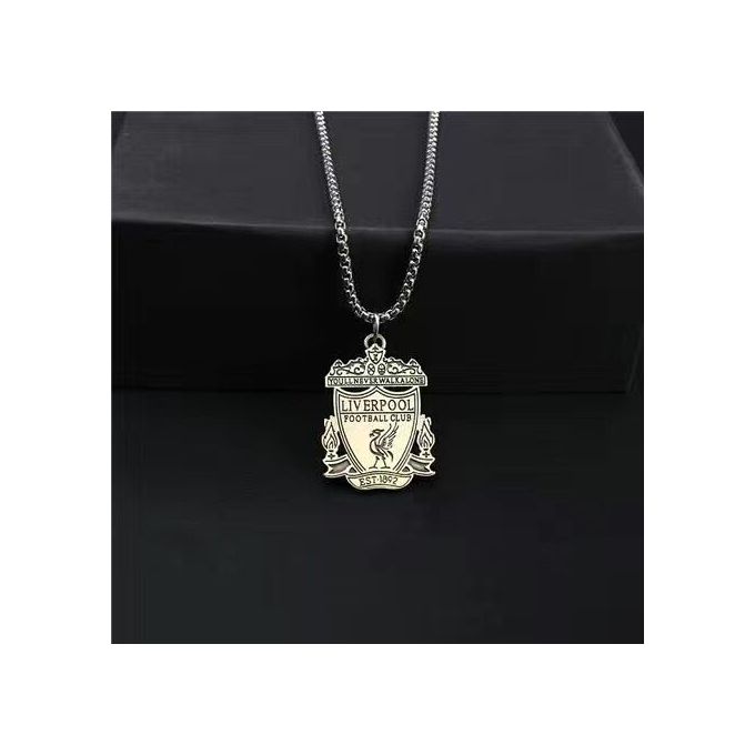 The Carat Shop Collana Liverpool FC Con Scudo E Liver Bird | Catenina 40+5 Cm | Lega Metallica Ipoallergenica | Regalo Per Tifosi