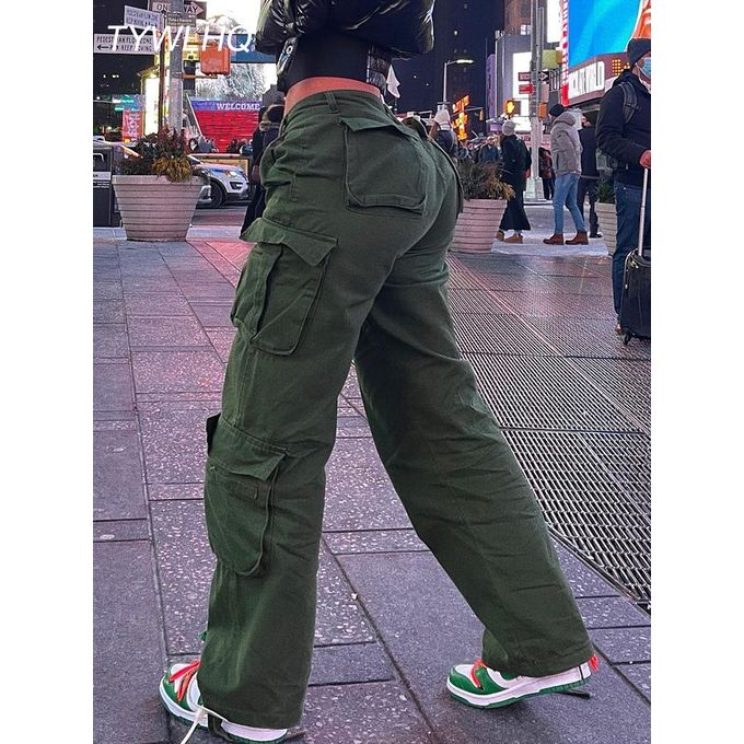 Pantalon Cargo Femme Baggy Pantalon Pants Fille Cargo Pants Taille Haute  Streetwear Gothique Harajuku Army green - Cdiscount Prêt-à-Porter