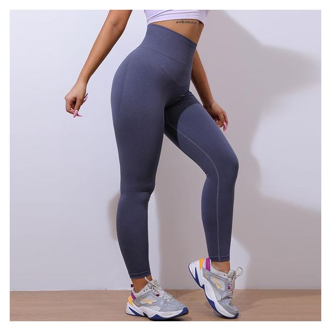 Generic Women Yoga Pants Stretchy Solid Color Seamless Leggings