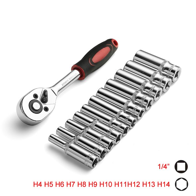 product_image_name-Generic-14 Inch Ratchet Wrench Socket Set Hand Tool Set Hex Short-1