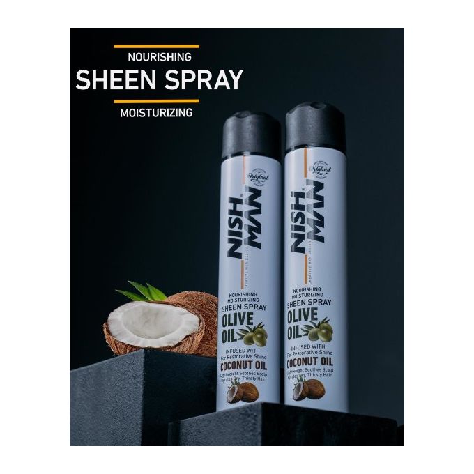 Spray nourrissant NISH MAN à l'huile d'olive 400ml