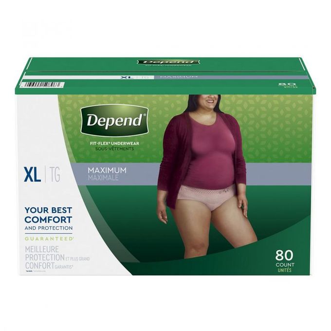 Depend Fit-Flex Extra Large Maximum Absorbency Underwear For Women, 80 Ct.