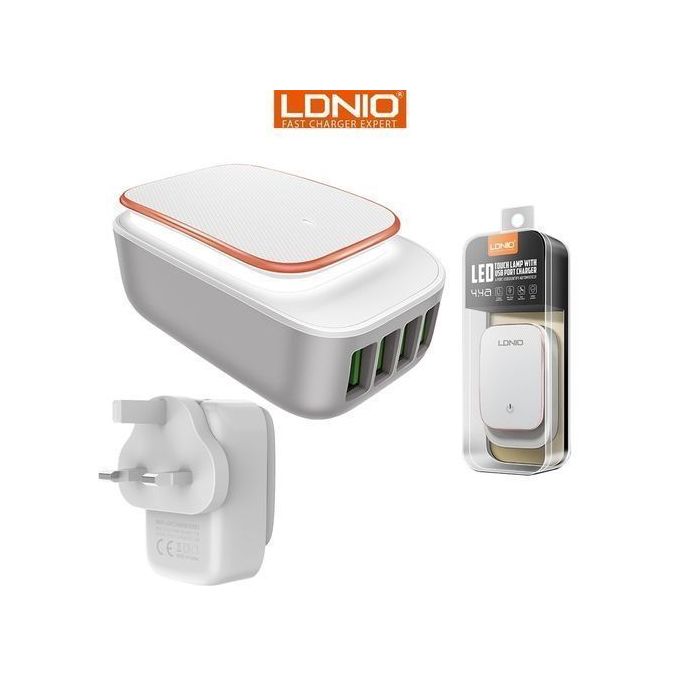 Lampe Veilleuse Chargeur 4 USB 4.4 A Ldnio Auto Id - Blanc