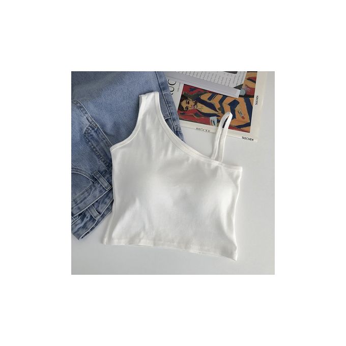 Knitted Binder Chest Woman Tank Tops Spaghetti Strap Corset Crop Camis With  Built in Bras Korean Fashion Woman Vest Camisole