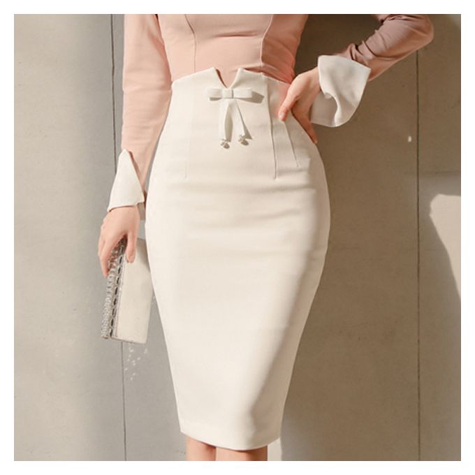 Fashion Summer White Skirt Ladies High Waist Bag Hip Pencil Skirt Elegant Office  Skirt | Jumia Nigeria