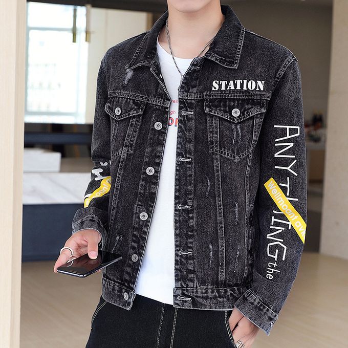 Fashion Jeans Jacket Male Elastic Youth 