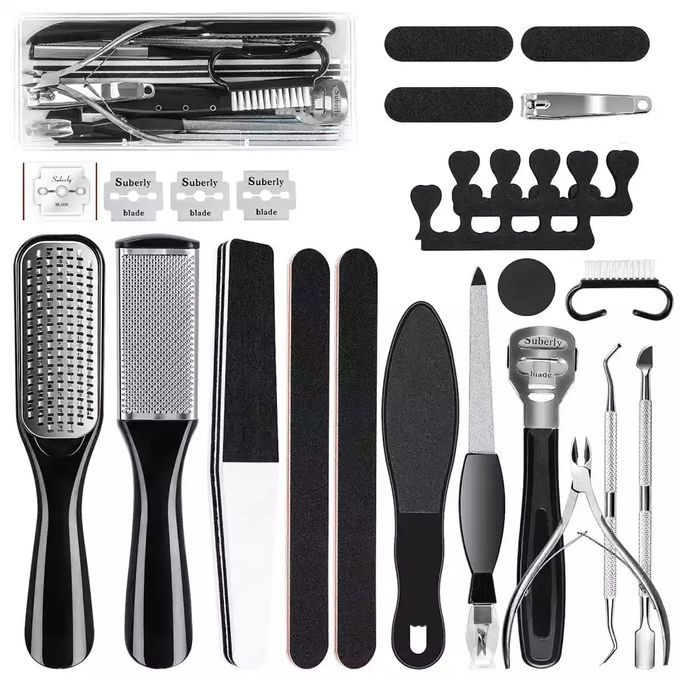 BIMZUC Nail Kit,20 in 1 Pedicure Kit Tools,Foot Spa Foot Scrubber