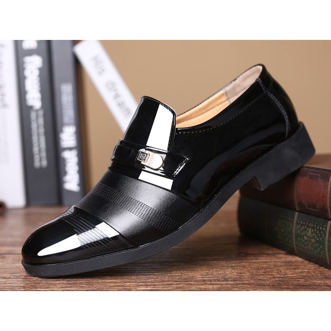 black formal shiny shoes