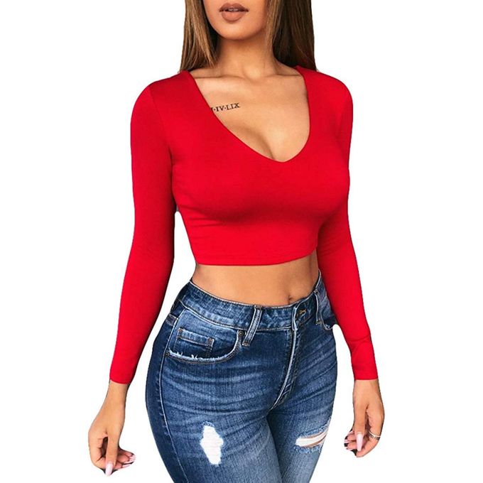 Fashion Women T-shirt Long Sleeve Top ...