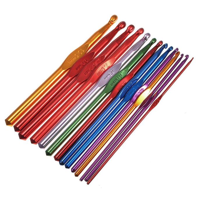 14PCS Aluminum Crochet Hooks Knitting Needles Craft Yarn  2.0mm/2.5mm/3.0mm/3.5mm/4.0mm/4.5mm/5.0mm/5.5mm/6.0mm/6.5mm/7.0mm/8.0mm/9.0mm/10.0mm