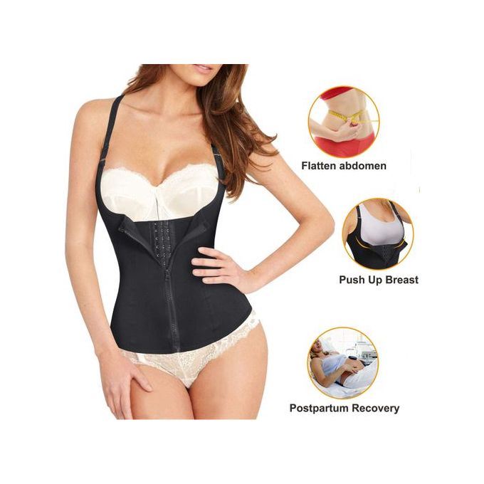 Fashion Corsets For Women Waist Trainer Zipper Vest Sports Girdle Tummy  Control Body Cincher Workout Tank Top Loss Weigth Slim