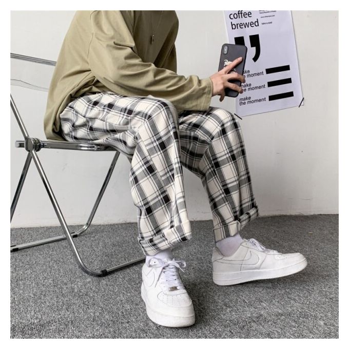 Cantabil Grey Regular Fit Checks Trousers