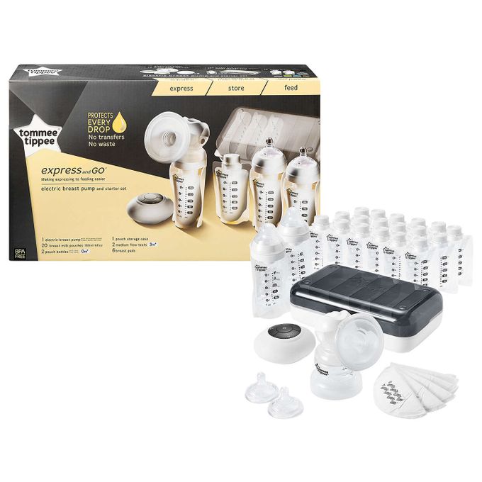 Tommee Tippee Pump And Go Complete Breast Milk Feeding Starter Set