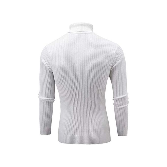 MALE AND FEMALE Turtle Neck Top White - Image 2