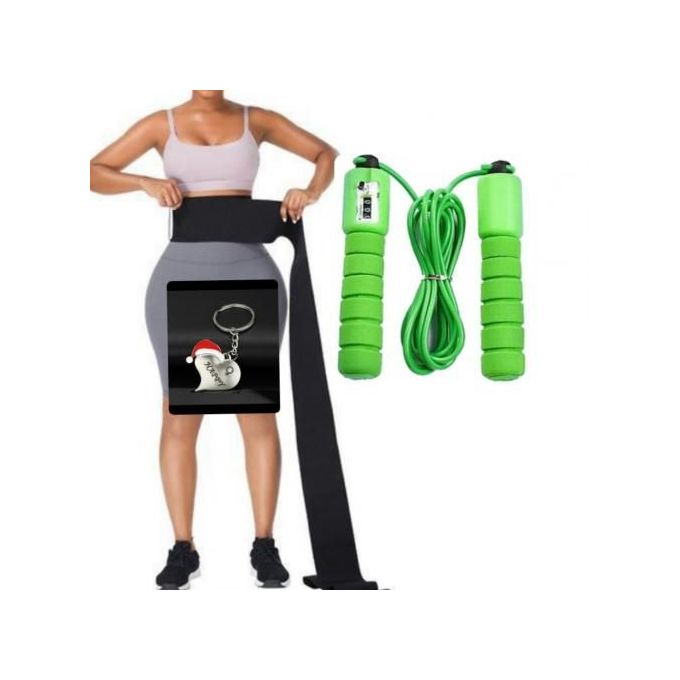 Generic Tummy Wrap Slimming Belt And Free Skipping Rope And Keyholder