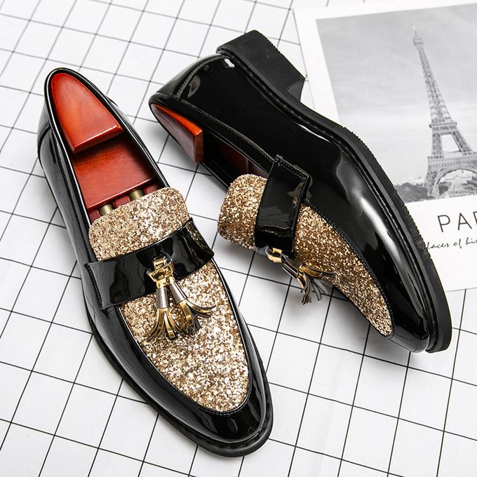 gold loafers for men