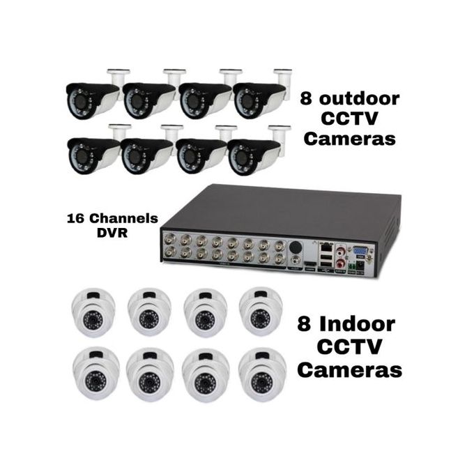 16 Channel Ahd Cctv System Security Kit Package High Definition Surveillance System, 16 HD Security Cameras, HD