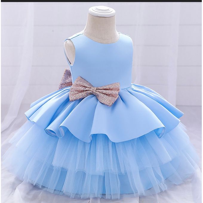 Buy Ministitch sequin with tissue ribbon embellished designer ball gown for baby  girls - Purple Girls - Sky Blue Online - Mini Stitch