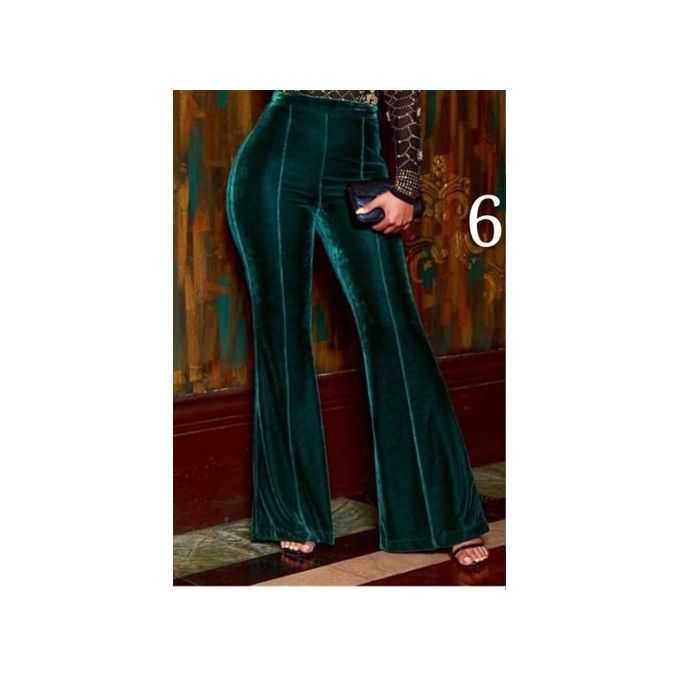Fashion Ladies Suede Pallazo Trousers 