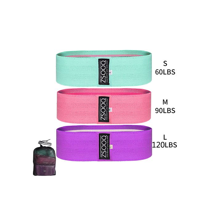 Generic (Z4 03zhidai)3Pcs Set Fabric Booty Resistance Bands Cloth