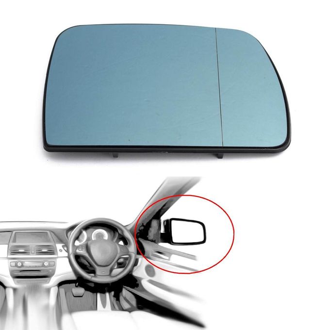Door Wing Mirror Glass Heated Blue Right Driver Side For Bmw X5