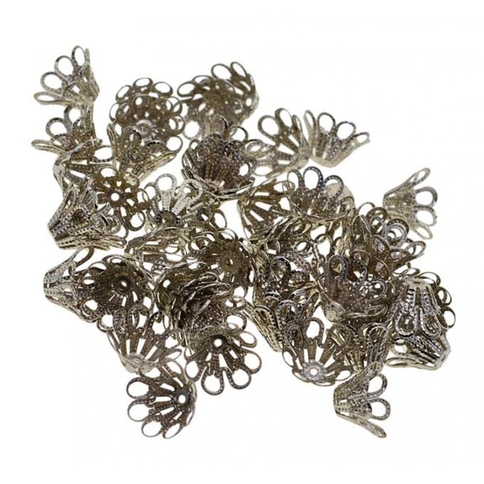 Generic 100 Pack Vintage Flower Beads End Caps Vintage End Bead