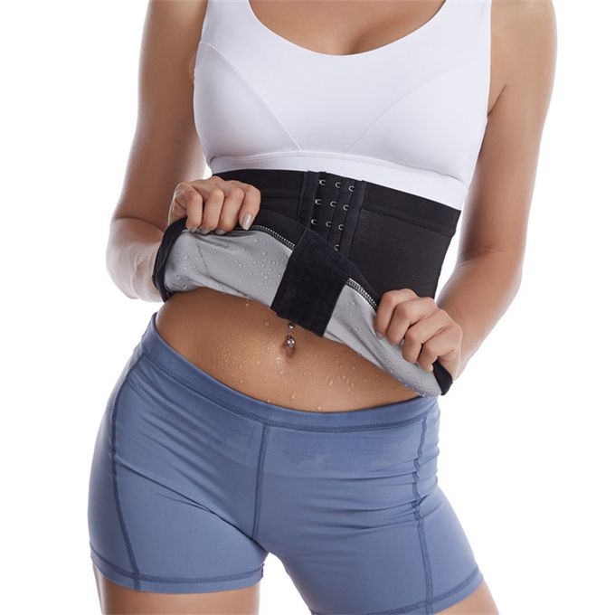 Fashion (Zipper Silver,)Neoprene-Free Waist Trainer Body Shaper Weight Loss  Plus Size Corset Sweat Tummy Wrap Slimming Belt Fat Burning Belly Gym  Fitnes MAA