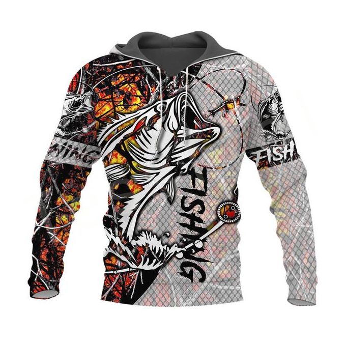 3D Fishing Printed Men's Hoodie Loose Designer Sweatshirt Spring