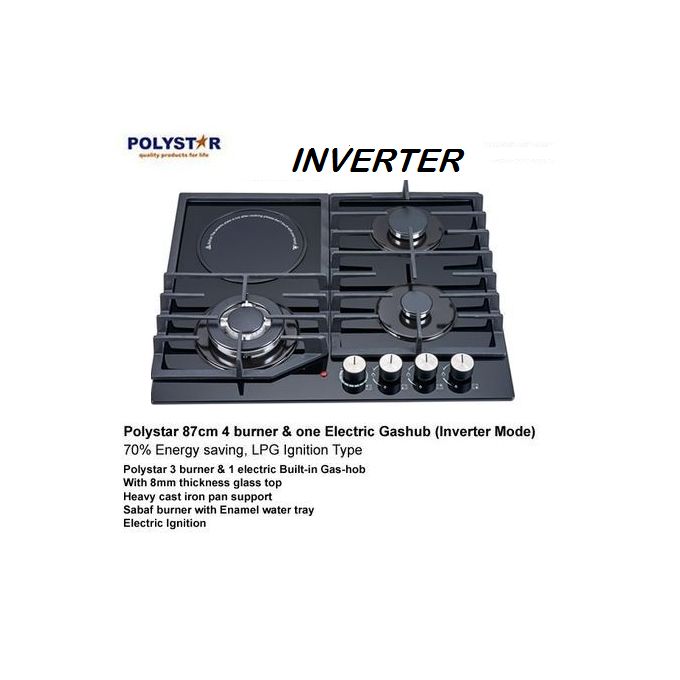 product_image_name-Polystar-Built-in Gas Hob 3 Gas And 1 Electric=-1