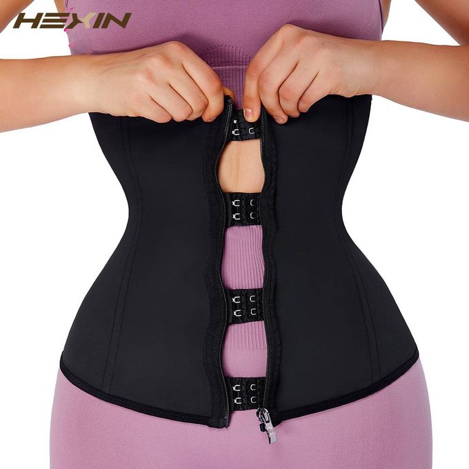 Fashion Women Latex Removable Double Starps Waist Trainer Trimmer